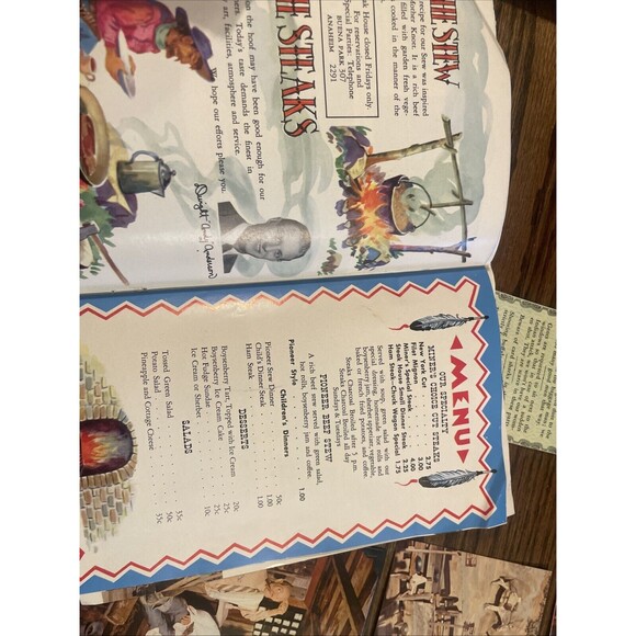 Vintage Knotts Berry Farm Park Brochures Map Menu Postcards 1950's 6 Pieces - Picture 9 of 14